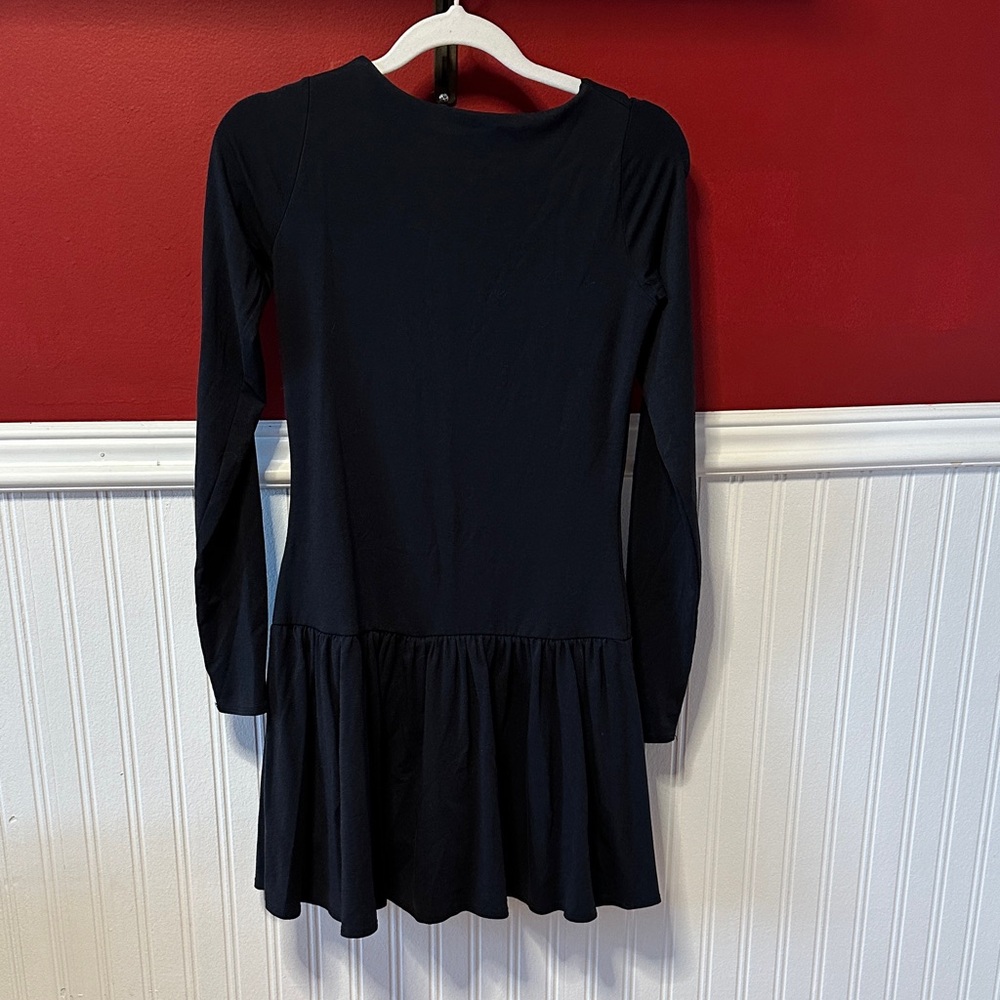 Abercrombie Black Drop Waist Long Sleeve Dress Skort